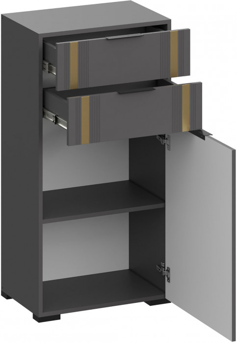 Модульная Прихожая Эмэ, набор №1, Графит/Графит золото, Simple 27