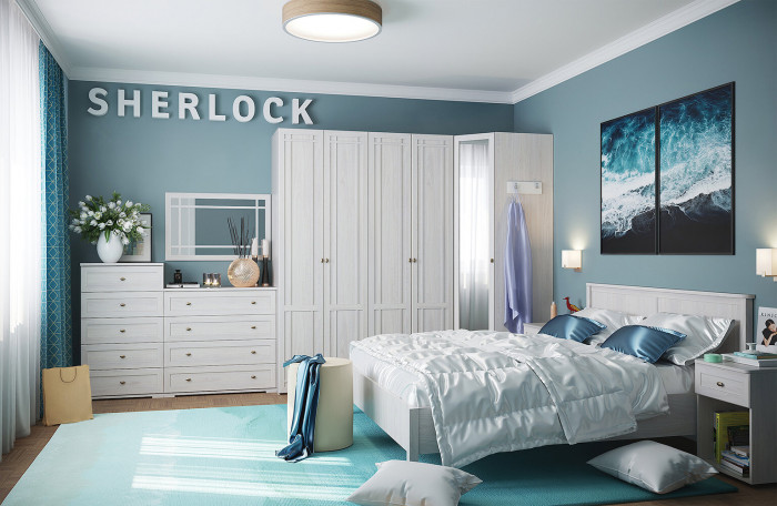 Кровать с ортопедическим основанием (дерево) Sherlock 44 120х200, ясень светлый