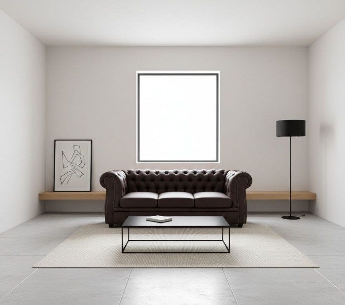 Диван Честер ЛОФТ 3-х местный, коричневый венге