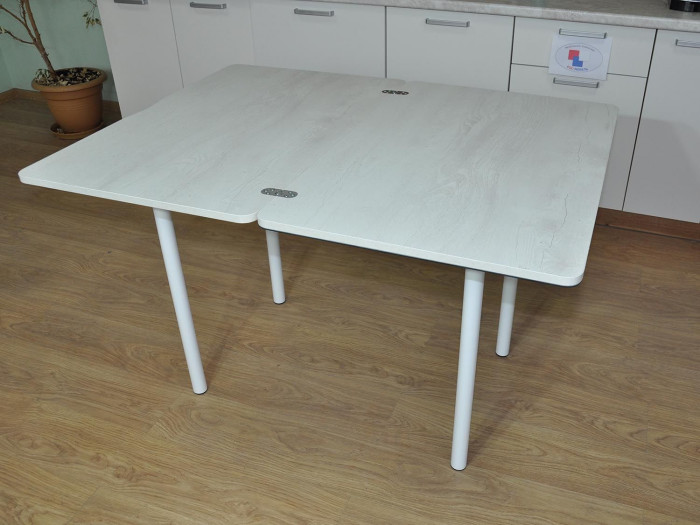 Симпл фотопечать стол обеденный раскладной / текстура 029/бетон белый/белый