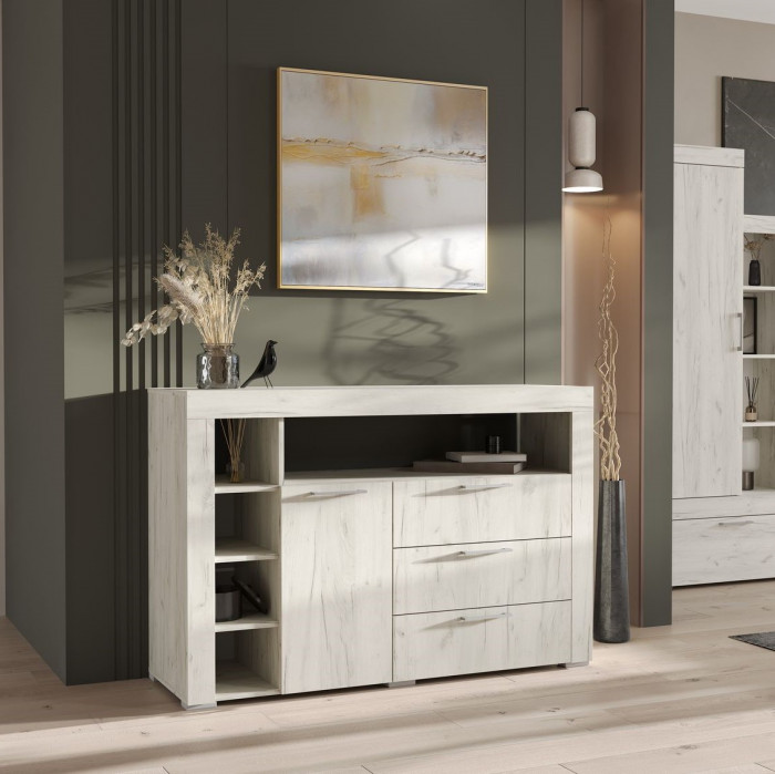 Гранд комод К1 (1360х917х449) дуб крафт белый