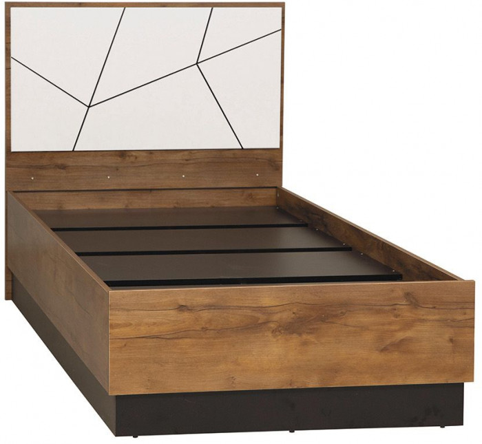 Кровать одинарная Гамма с настилом 54.17 Таксония/Белый