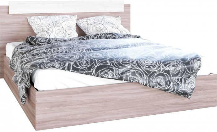 Эко Кровать 1600 (Вотан / Белый гладкий)