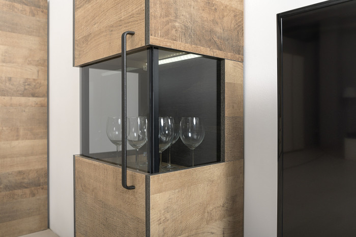 Трувор Гостиная 015, цвет дуб гранж песочный/интра, ШхГхВ 284,6х45,4х210 см., универсальная сборка