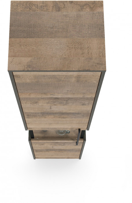 Трувор 13.205 Шкаф-пенал с витриной, дуб гранж песочный/интра