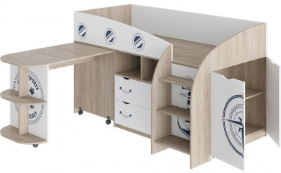 Немо Кровать комбинированная (Дуб сонома/Белый)