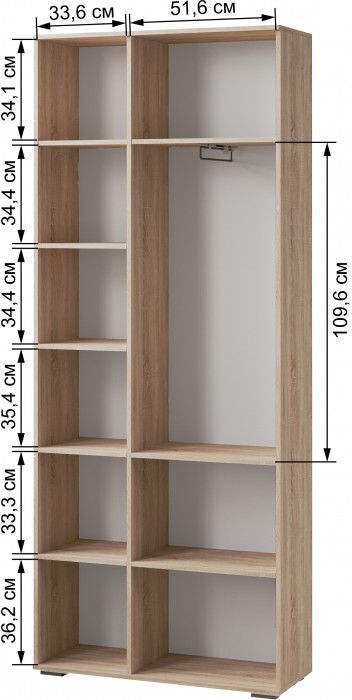 Ливорно Шкаф комбинированный с зеркалом ЛШ-9 дуб сонома