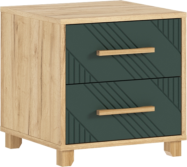 Ирис Тумбы прикроватные, браш мени грин/дуб крафт (2шт)