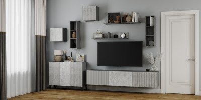 Гостиная Сириния, композиция 4, Серый графит/Мальта