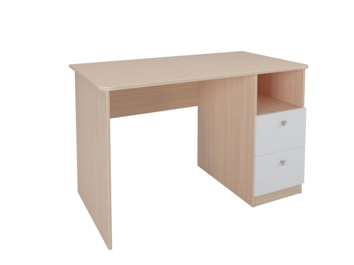 Стол письменный Дуб молочный/Белый