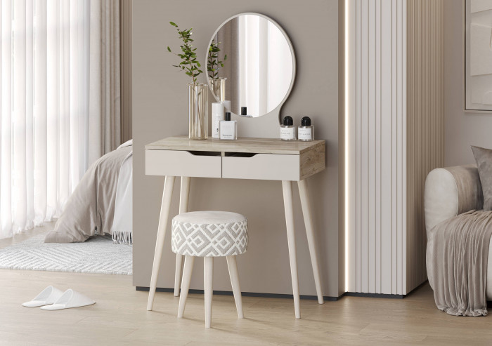 Трюмо 4-25915дкс/к.с, дуб крафт серый/кашемир серый