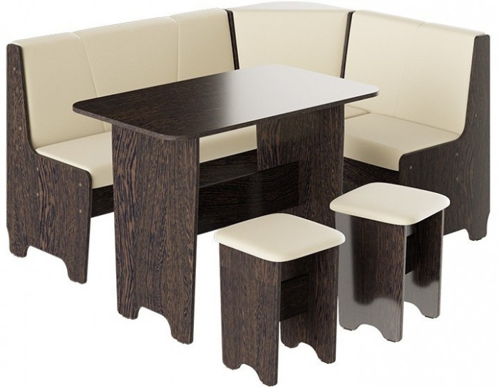 Техас Кухонный уголок Исп.1 (Венге/Экокожа бежевая)