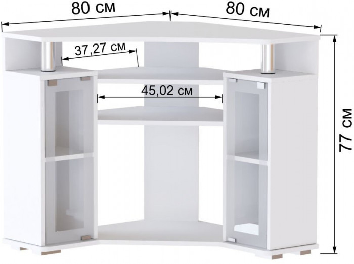 Угловая Тумба ТВ 044(2у) белый