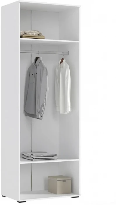 Норд Шкаф 2-х створчатый 800 с 2-мя зеркалами, Белый глянец/Белый