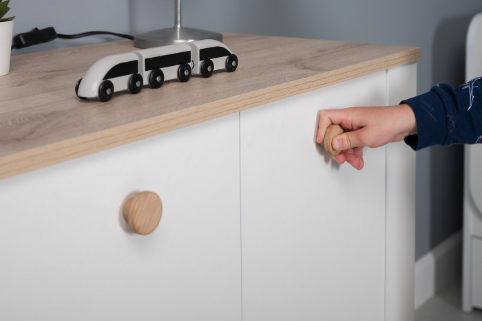 Джастин 16.228.02 Комод, цвет белый шагрень/дуб белый эксклюзив, ШхГхВ 76,6х39,2х75,3 см. (две дверки)