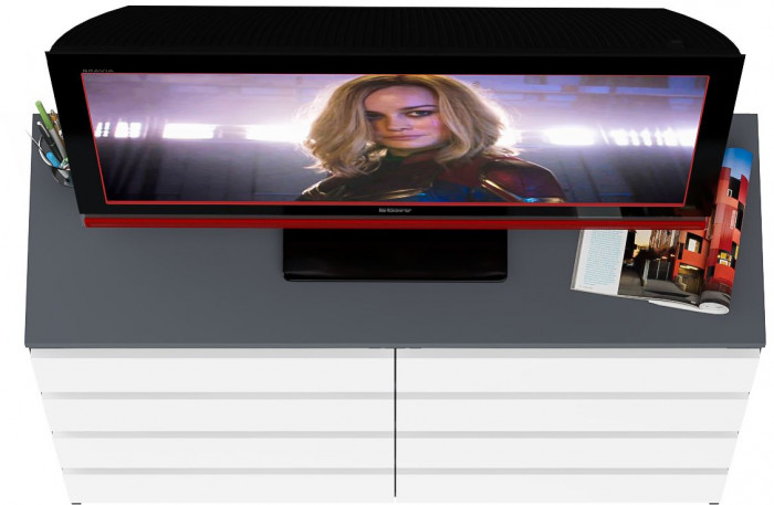 Мори Комод МК1200.8, цвет графит/белый, ШхГхВ 120,4х41х94 см.