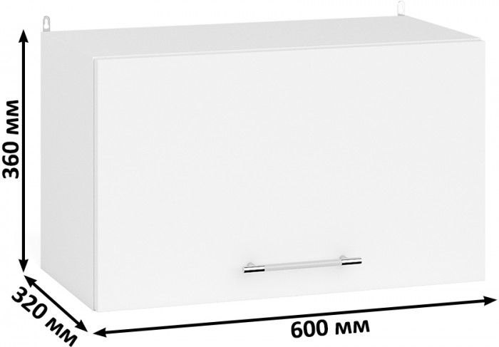 Кухня Мебель--24 ШВГ600 Шкаф горизонтальный 60 см., корпус белый/фасад ДСП белый