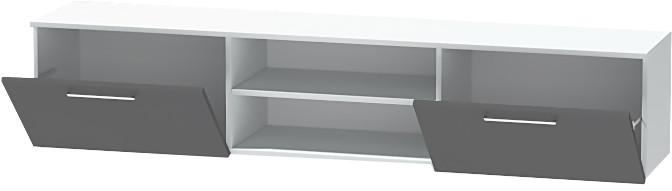 Тумба-2 под ТВ подвесная "Иннэс-7", Белый/Графит
