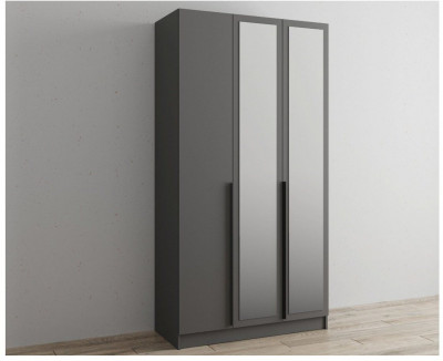 Шкаф Мадрид 1200 с зеркалом графит серый