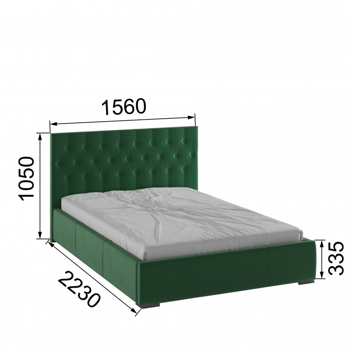 Октавия Кровать интерьерная 160 изумруд ромб, ортопед