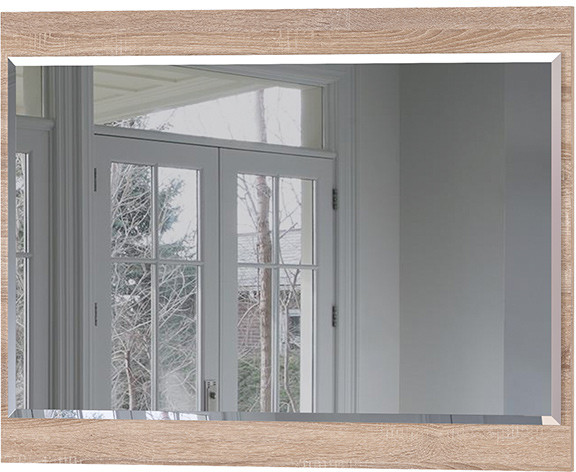 Куба Зеркало навесное, цвет дуб сонома, ШхГхВ 65х2х50 см., может крепиться или горизонтально или вертикально