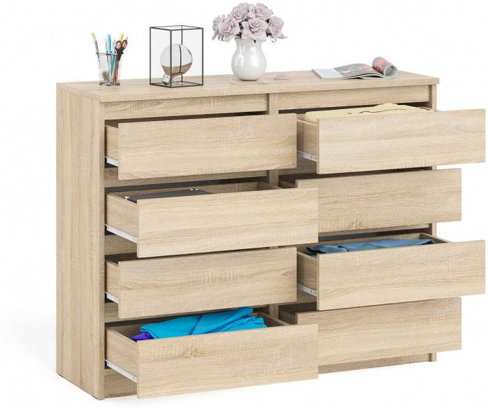 Мори Комод МК1200.8, цвет дуб сонома, ШхГхВ 120,4х41х94 см.