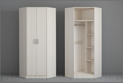 Колибри Шкаф угловой, рамка, Бодега белая/Сандал светлый