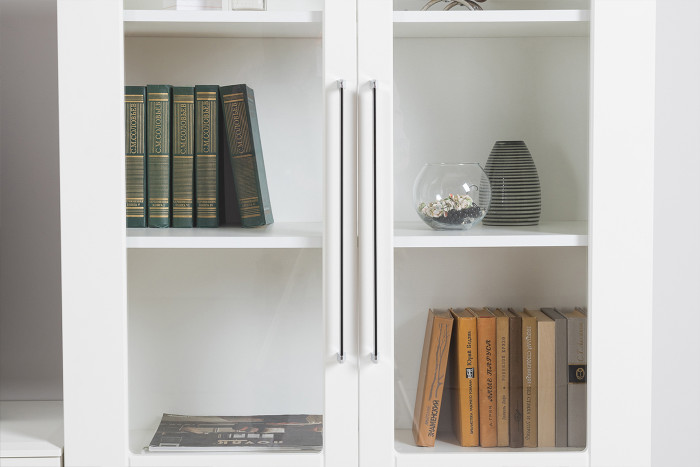 Валенсия Гостиная № 106, ЛДСП белый шагрень/МДФ белый шагрень