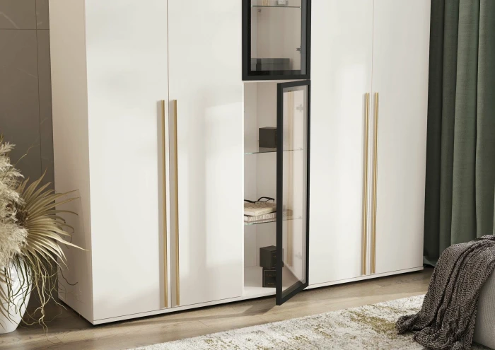 Норд Шкафы 800 + Пенал-стекло 400, Кашемир