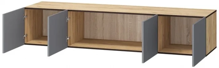 Шкаф Бастион 2000 с антресолью, Графит/Дуб крафт золотой