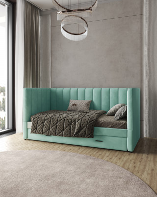 Подростковая кровать "Нега" с бортами (интерьерная), Мятный