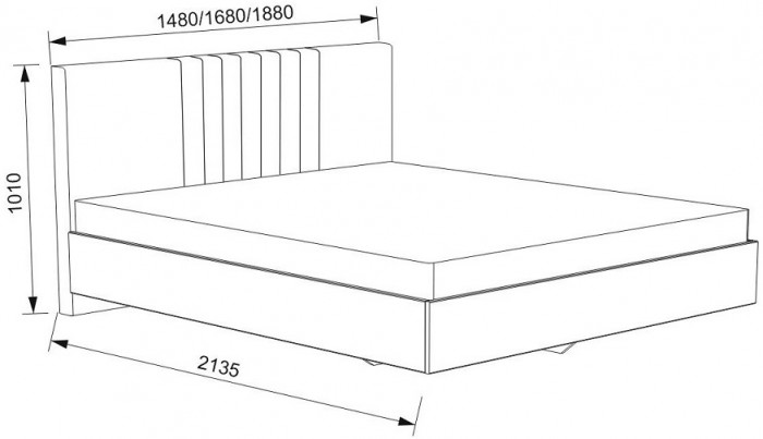 Кровать с латами Соло 180*200, Графит