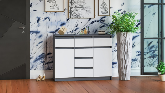 Мори Комод МК1200.4, графит/белый