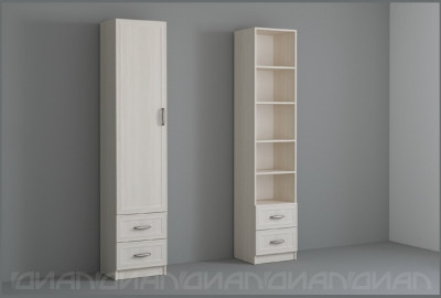 Колибри Пенал створка/ящики, рамка, Бодега белая/Сандал светлый