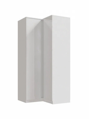 Челси Шкаф угловой прямой (Белый глянец, Белый)