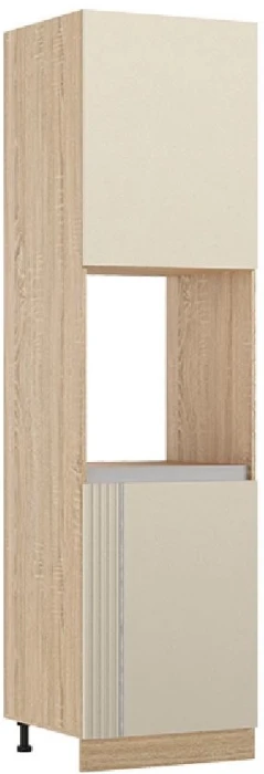 Кухня МДФ Карина Пенал (для встраиваемой бытовой техники) Пластер Аворио/Сонома