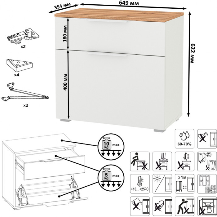 Октава Прихожая 43, серый графит/дуб крафт золотой/фасады МДФ серый графит