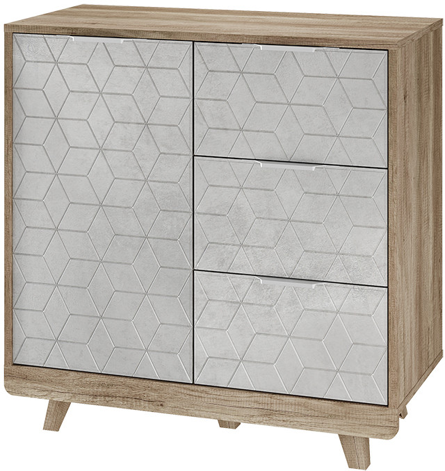 Комод "Мегаполис" КМ-12 Дуб каньон/F04 антик серебро