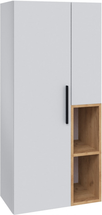 Шкаф-пенал настенный Альберо, Белый/Крафт золотой