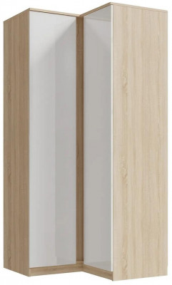 Челси Шкаф угловой прямой (Белый глянец, Дуб Сонома)