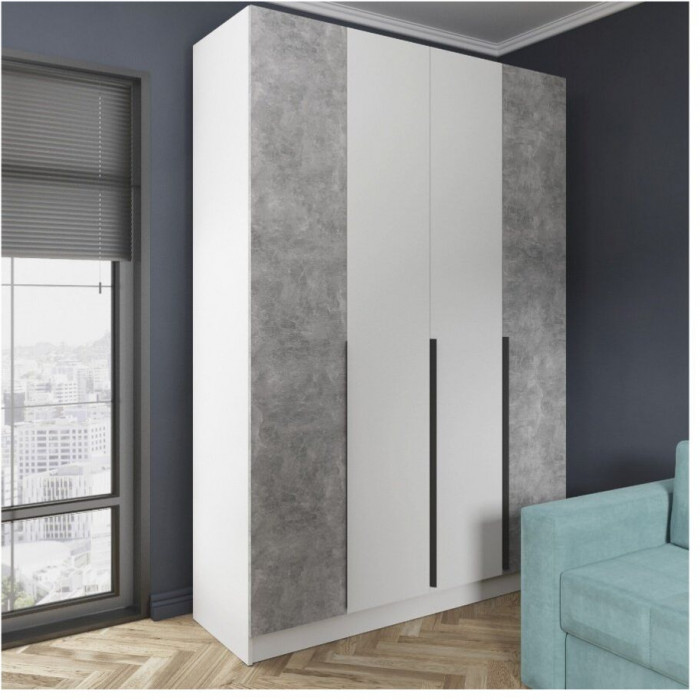 Шкаф Мадрид 1600 без зеркала белый/ателье светлое