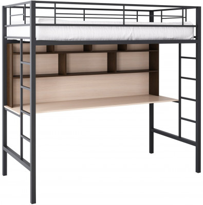 Кровать-чердак Севилья 1.2 (Дуб молочный / Венге, Черный)