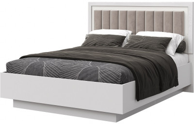 Кровать двуспальная 160х200 "Харди-1" - Белый текстурный/Ясень белый