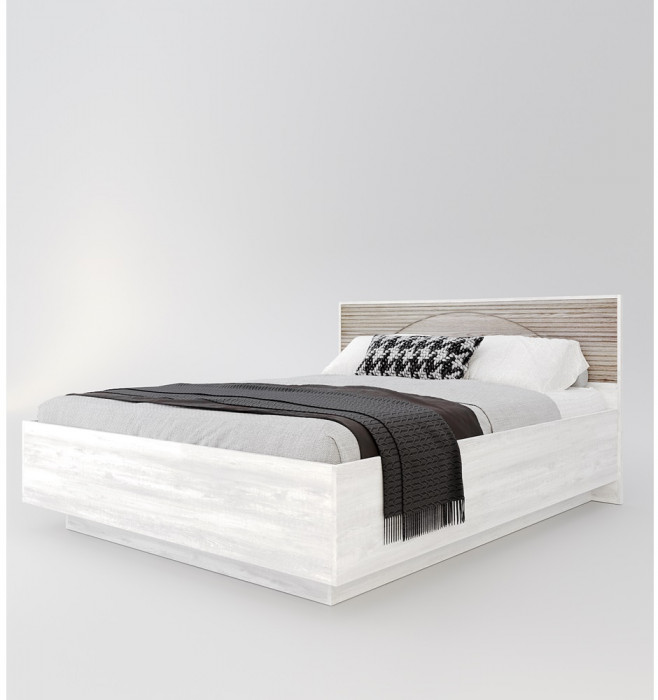 Кровать KING-SIZE 180х200 "Монтале" - Бетон пайн светлый/Астана роузвуд