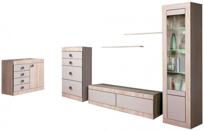 Набор мебели для гостиной "Лондон", набор 3 - Дуб сонома/Капучино светлый