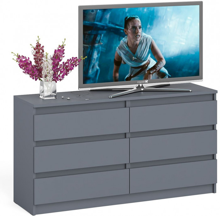 Мори Комод МК1380.6, цвет графит, ШхГхВ 138х41х73 см.