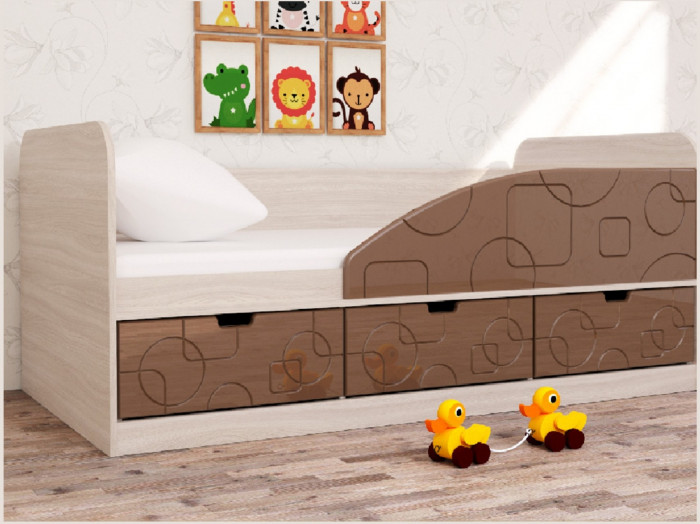 Кровать Бриз-4 80х160 Квадрат (Антарктида/Белый/Левый)