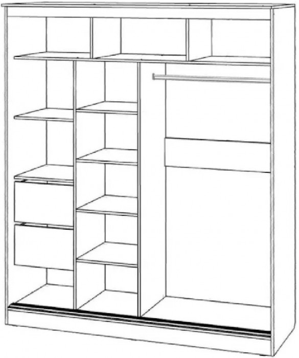 Шкаф-купе Элегант 3 1700 (Дуб Сонома)