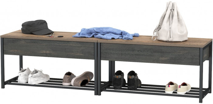 Трувор 13.241.03 Тумба для обуви + 13.241.03 Тумба для обуви, дуб гранж песочный/интра