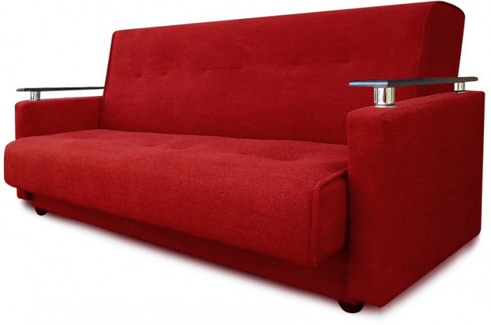 Раскладной диван-кровать, прямой, книжка, цвет красный, Милан Люкс 120